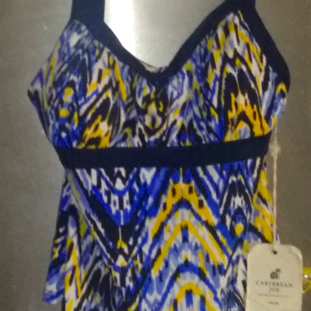 Caribbean Joe Swim top. Size 14. Navy blue